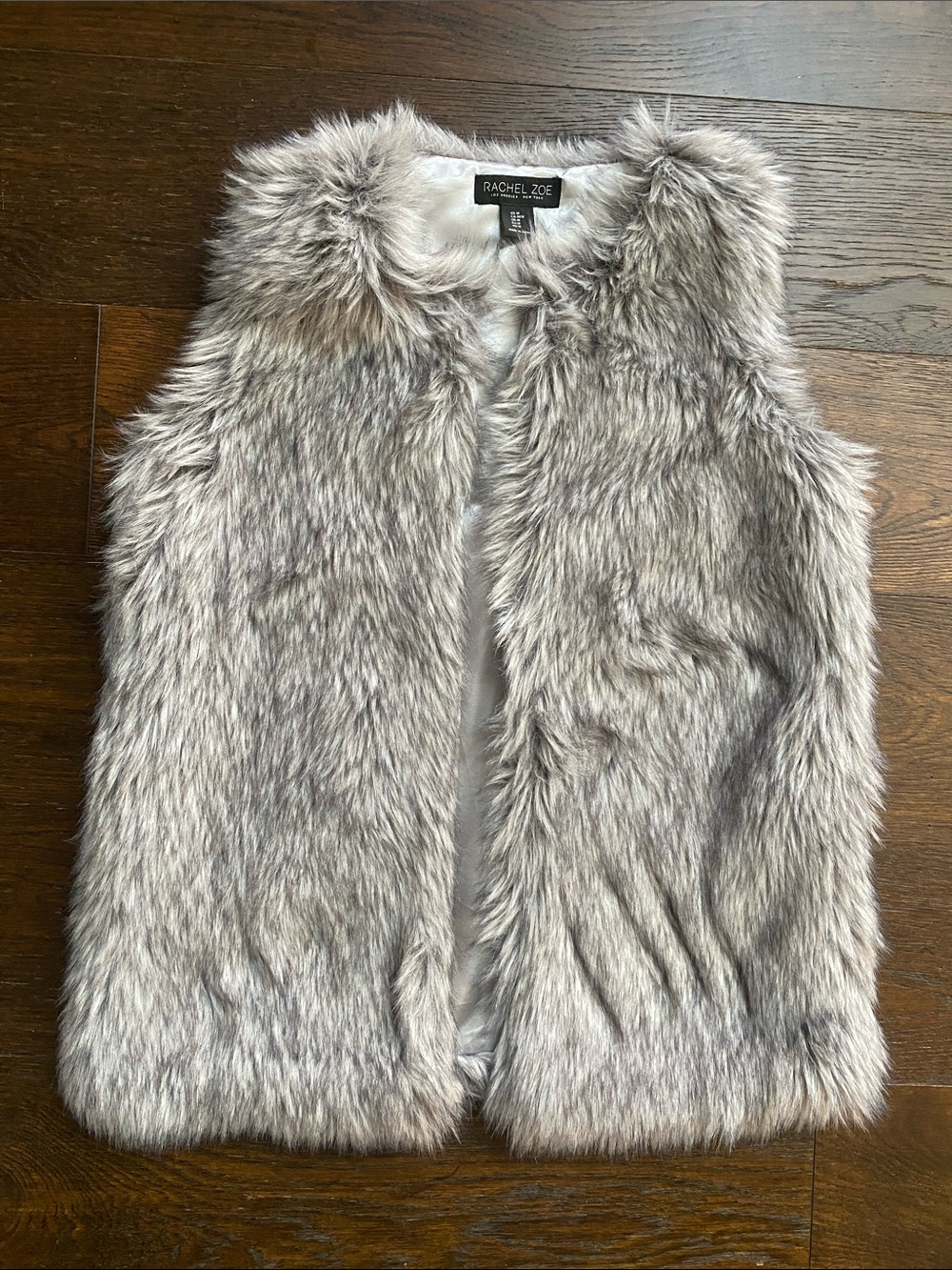 Rachel Zoe Plush Faux Fur Vest in Heathered Gray